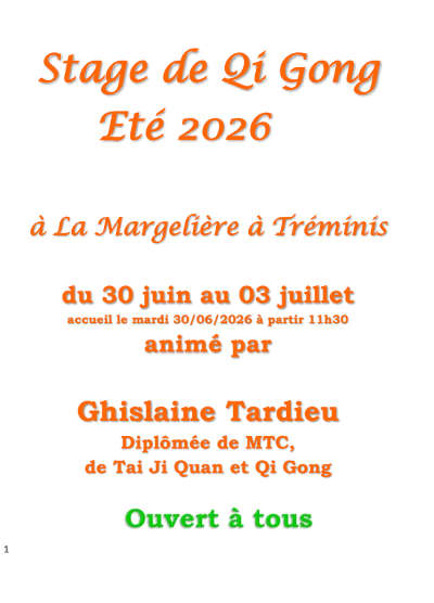 Dépliant stage été 2026